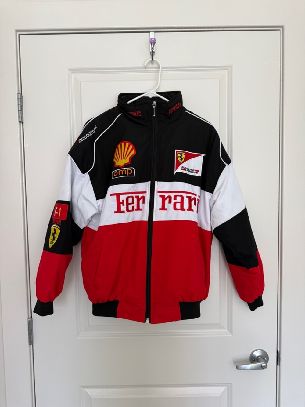 Vintage Ferrari F1 Black Quilted Jacket